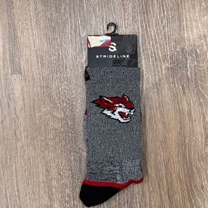 Chico State Wildcats Strideline Socks Gray Red Black NCAA Collegiate Licensed
